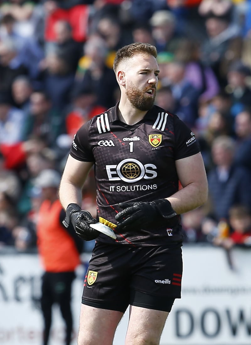 Goalkeeper Niall Kane made vital saves in both halves on Sunday as Down saw off Donegal in Ulster. Picture by Philip Walsh