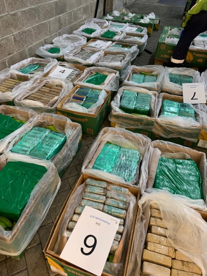 Border officials at Portsmouth uncovered 2,330 blocks of cocaine weighing 2.3 tonnes