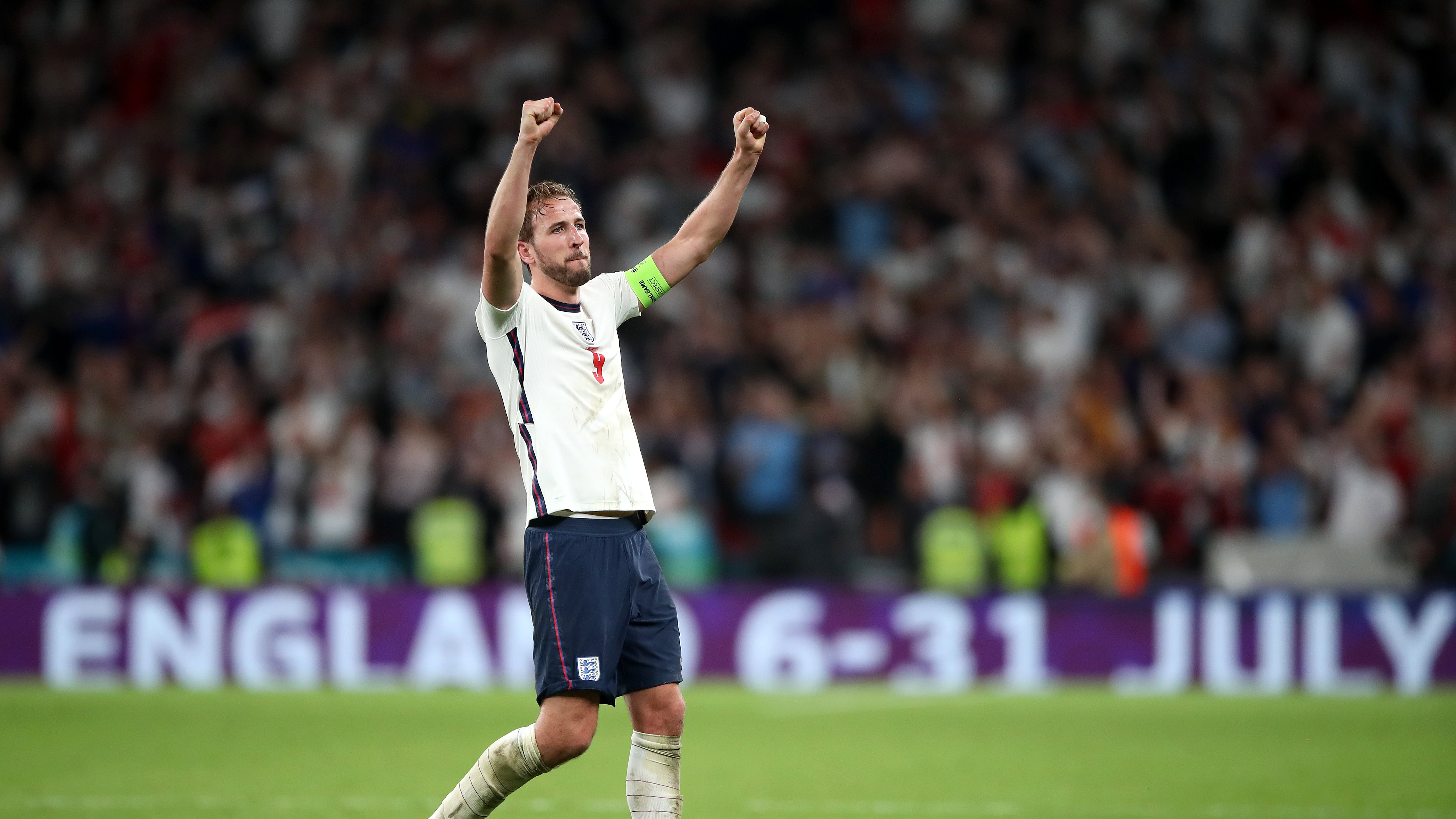Harry Kane celebrates after England’s Euro 2020 win over Denmark