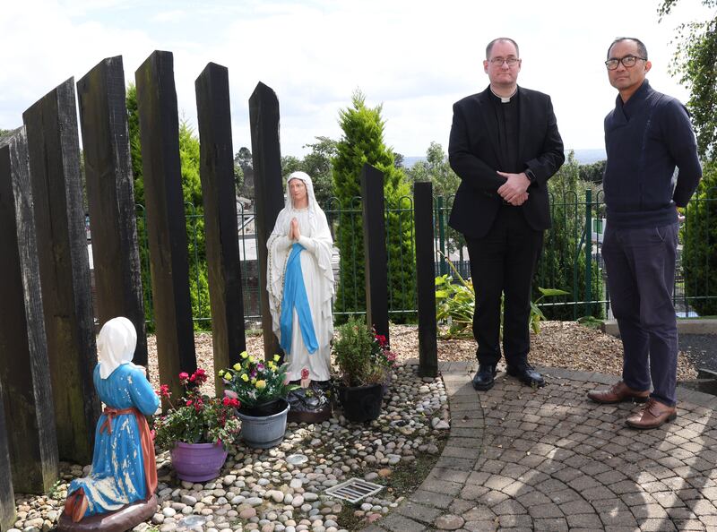 Belfast nurse Aldrin Bañas   at St Vincent de Paul Church.
PICTURE COLM LENAGHAN