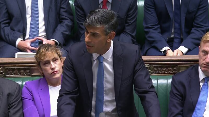 Conservative Party leader Rishi Sunak speaking during Prime Minister’s Questions in the Commons