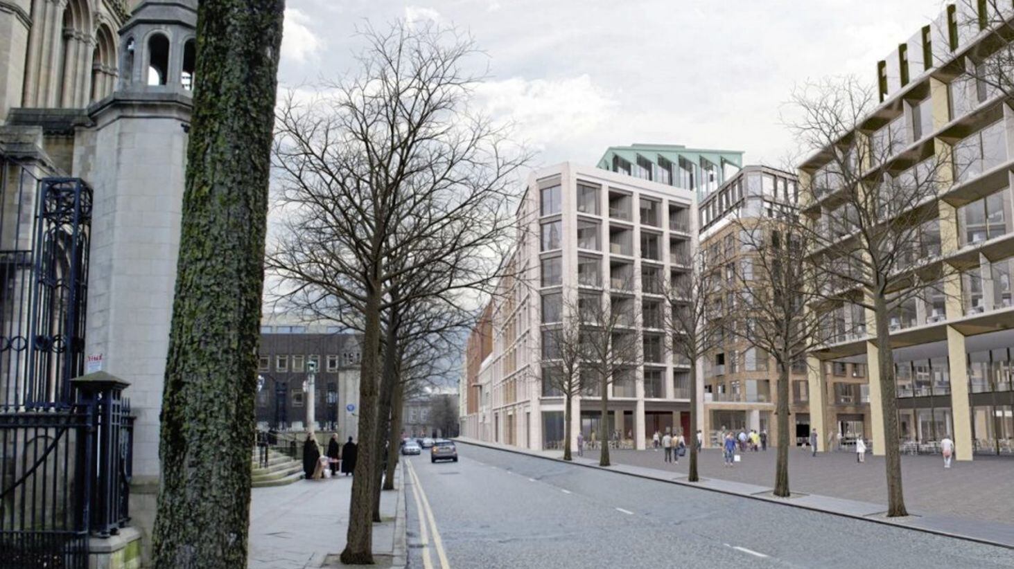 A digitally rendered image of how Donegall Street could look if Castlebrooke&#39;s Tribeca project proceeds to developement 