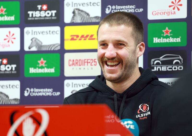 Ulster's Stuart McCloskey at the press conference at the Kingspan Stadium ahead of this weekend's Champions Cup clash with Toulouse. 
PICTURE BY STEPHEN DAVISON