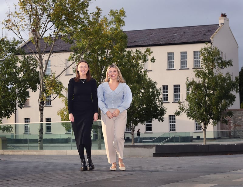 Aoife Boyle and Zoë McSparron at the  Fuse arts in Derry.
PICTURE MARGARET MCLAUGHLIN