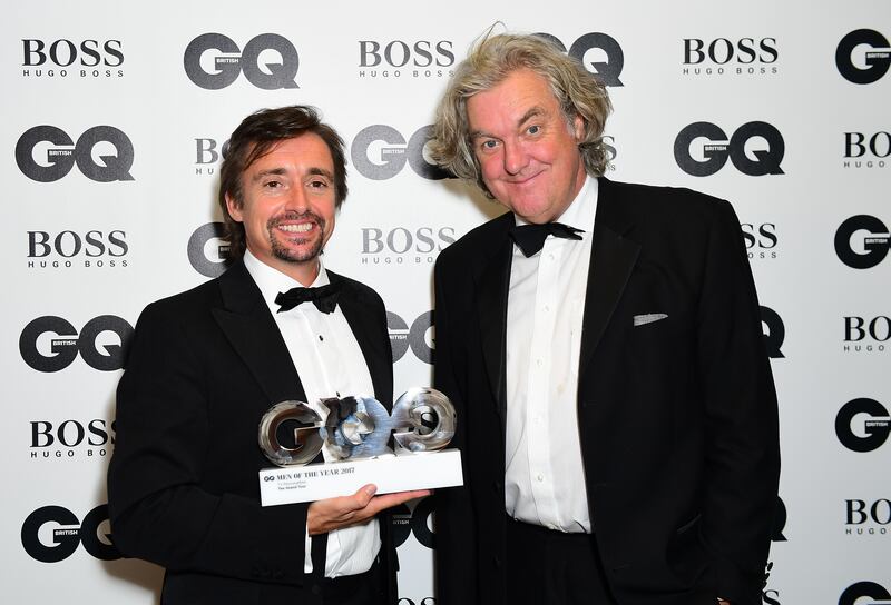 Richard Hammond and James May with the TV Personalities award presented to The Grand Tour during the GQ Men of the Year Awards 2017