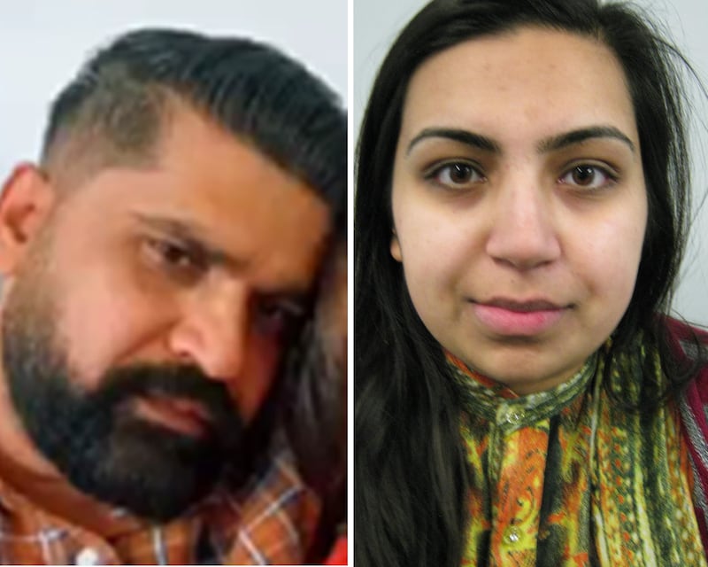 Urfan Sharif (left) and Beinash Batool returned from Pakistan a month later