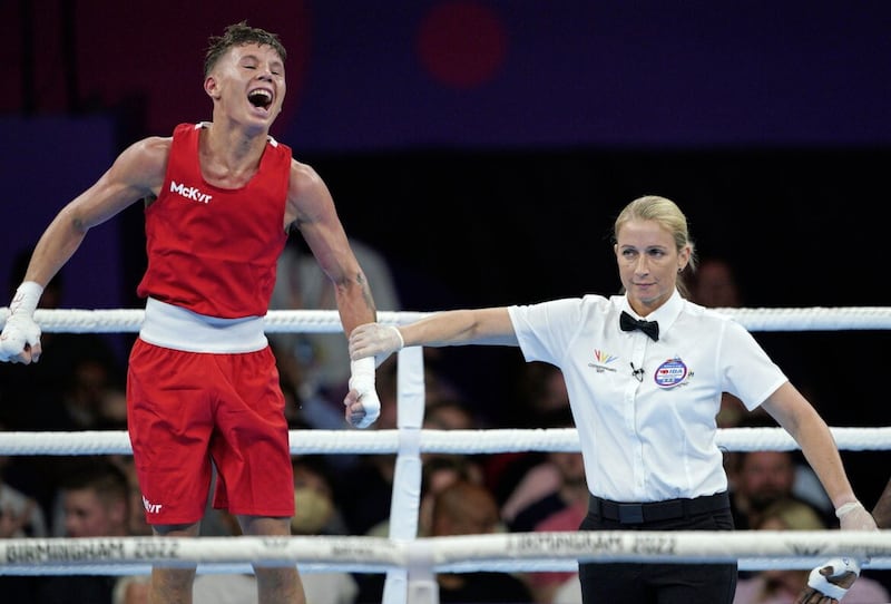 Dylan Eagleson, pictured jumping for joy after clinching Commonwealth Games gold last summer, still hopes to have a say in selection for the Paris 2024 Olympic Games. Picture by PA 