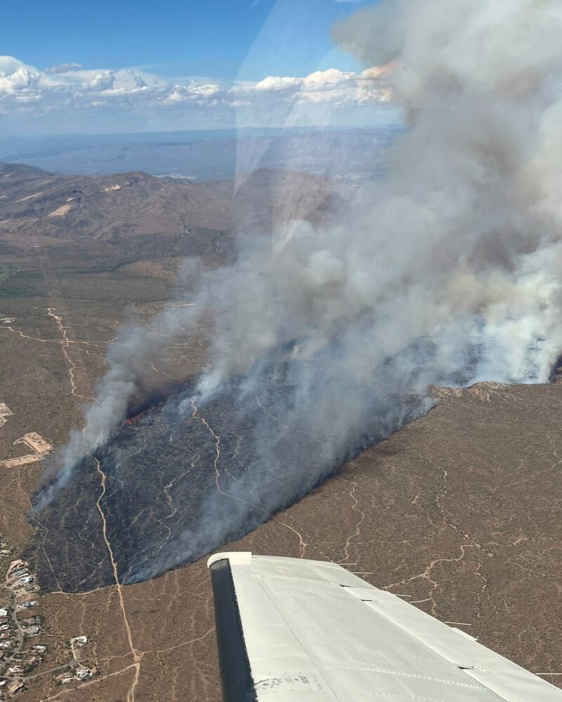 A view of the fire from the air (Arizona Department of Forestry and Fire Management via AP)