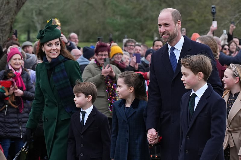 The Princess of Wales, Prince Louis, Princess Charlotte, the Prince of Wales and Prince George