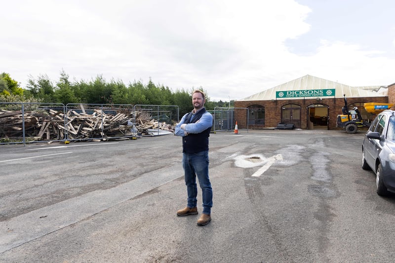 Justin Lowry pictured at the former Dickson’s Garden Centre site.