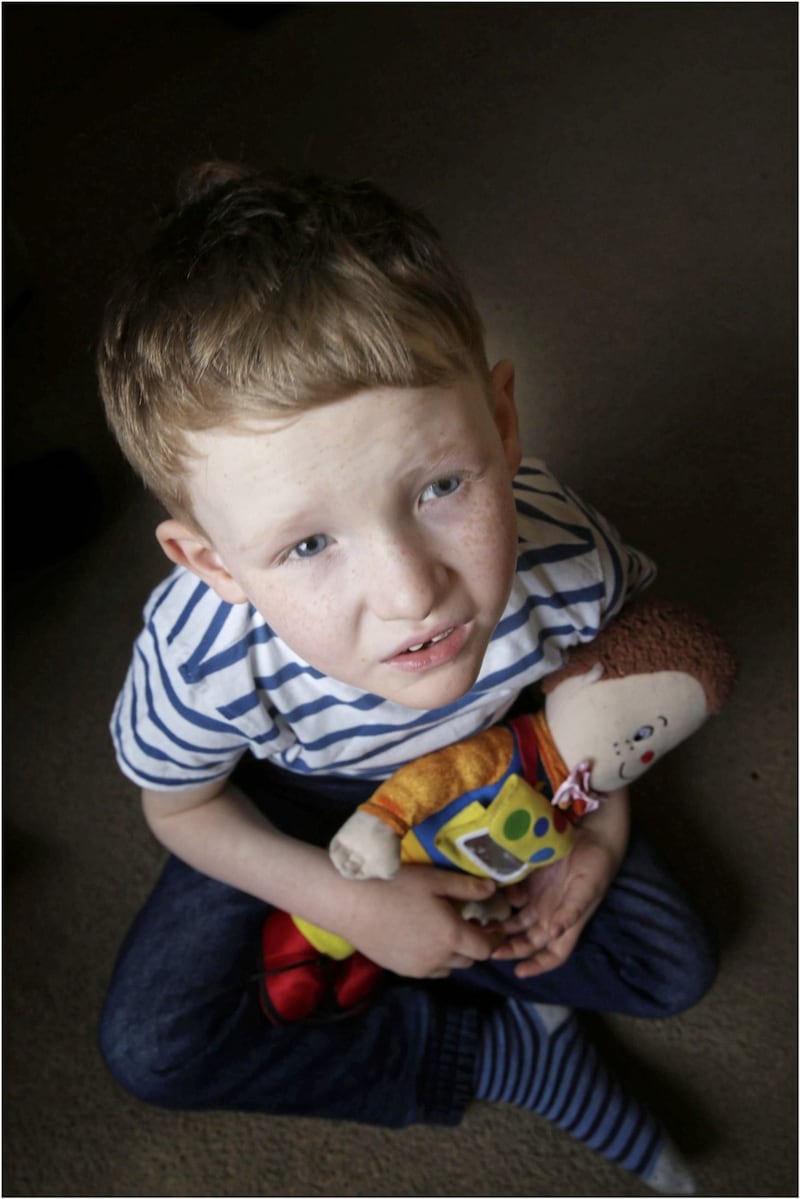 Six-year-old Newtownards boy Archie Wooldridge, who is one of 54 children in the world with the neurodevelopmental disorder GATAD2B Picture: Hugh Russell 