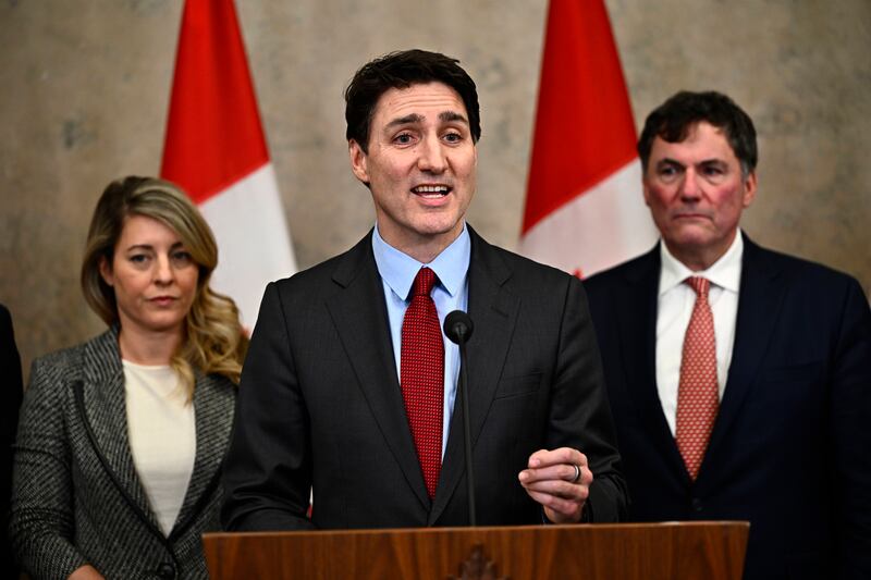 Canadian Prime Minister Justin Trudeau has promised to retaliate on tariffs (Justin Tang/The Canadian Press/AP)