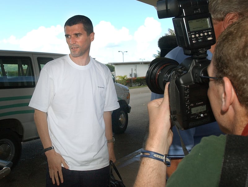 Republic of Ireland captain Roy Keane arrives at Saipan airport