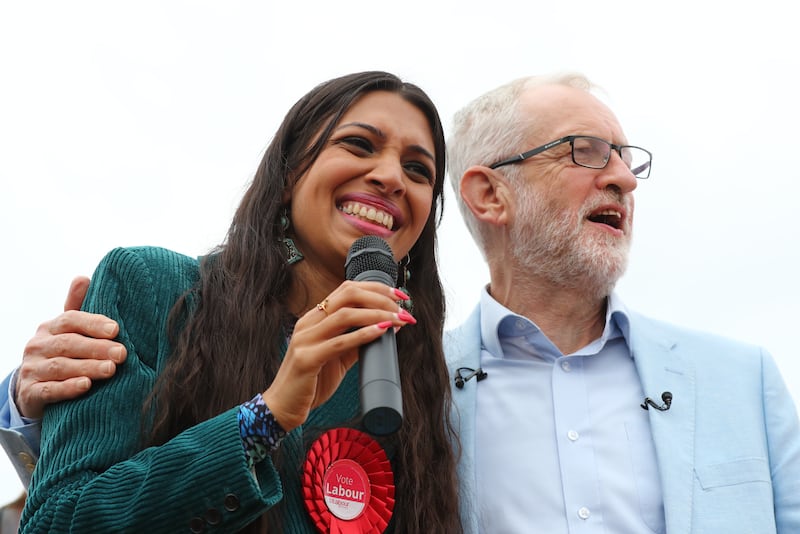Faiza Shaheen, pictured with Jeremy Corbyn, was not endorsed by the party