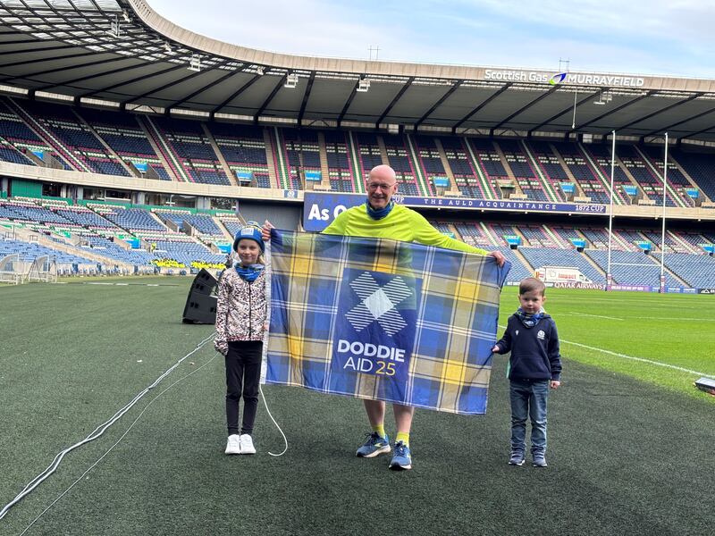 The First Minister teamed up with campaigners young and old, including Sienna, seven, and Beauden, four, for Doddie Aid 2025