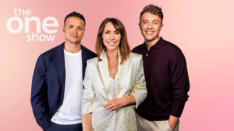 Jermaine Jenas alongside his former The One Show colleagues Alex Jones and Roman Kemp