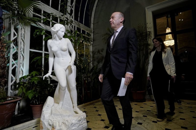 Secretary of state Chris Heaton-Harris at Farmleigh House, Dublin on Tuesday for the British-Irish Intergovernmental Conference. PICTURE: NIALL CARSON/PA 