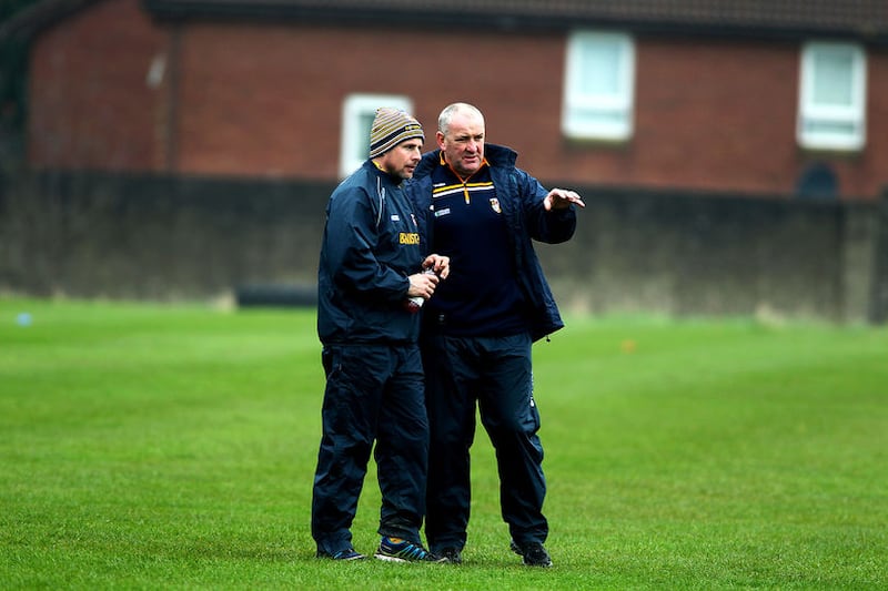 Joint Antrim managers Frank Fitzsimons and Gear&oacute;id Adams have talent at their disposal, but getting the buy in will be tough&nbsp;