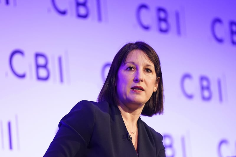 Chancellor Rachel Reeves speaking at the CBI’s annual conference in 2024