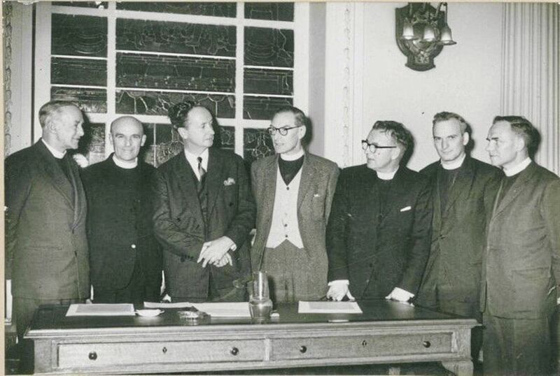 The first meeting of the Belfast branch of the Samaritans was held in the chapter house of St Anne&#39;s Cathedral, Belfast in 1961 