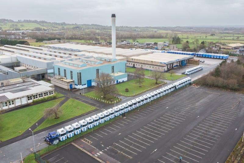 Aerial image of TST's Ballymena depot.