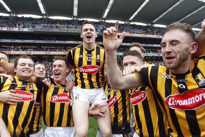 Kilkenny goalscorer TJ Reid is hoisted into the air after his side beat Galway in the 2015 All-Ireland SHC Final. Picture Colm O'Reilly