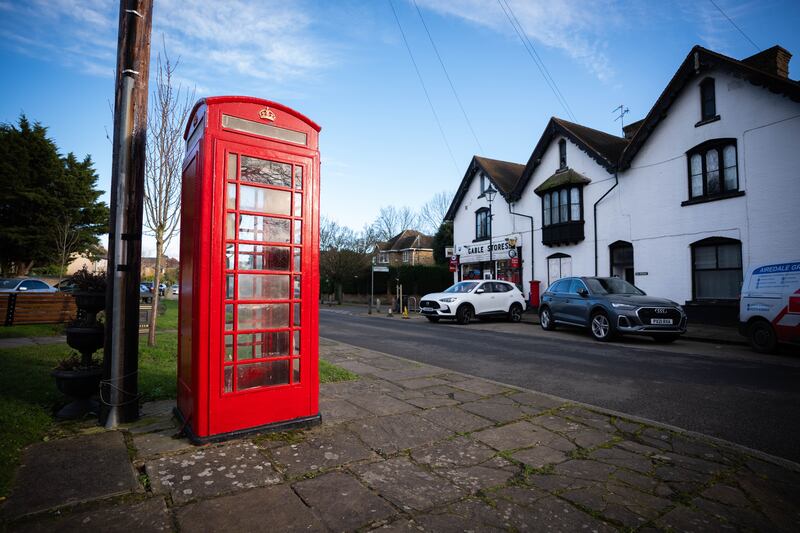 A phone box in the village of Harmondsworth, west London. Photo credit should read: James Manning/PA Wire