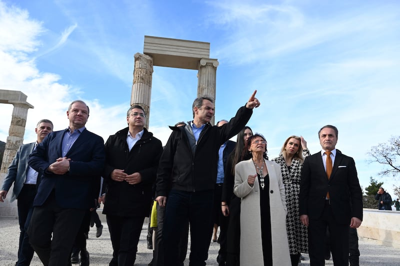 Greece’s Prime Minister Kyriakos Mitsotakis said the redevelopment was of global significance (AP)