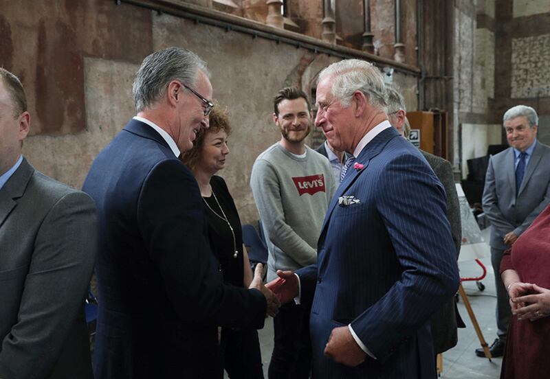 &nbsp;Gerry Kelly and Sinn Fein's former culture minister Caral Ni Chuilin greeted Prince Charles. Picture by Brian Lawless, PA Wire