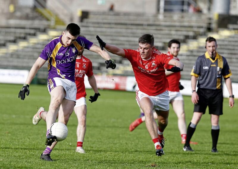 Trillick's Daire Gallagher (right) on their last appearance in Ulster.