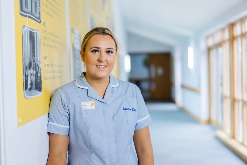 Rebecca Jennings, one of Marie Curie's youngest palliative care nurses