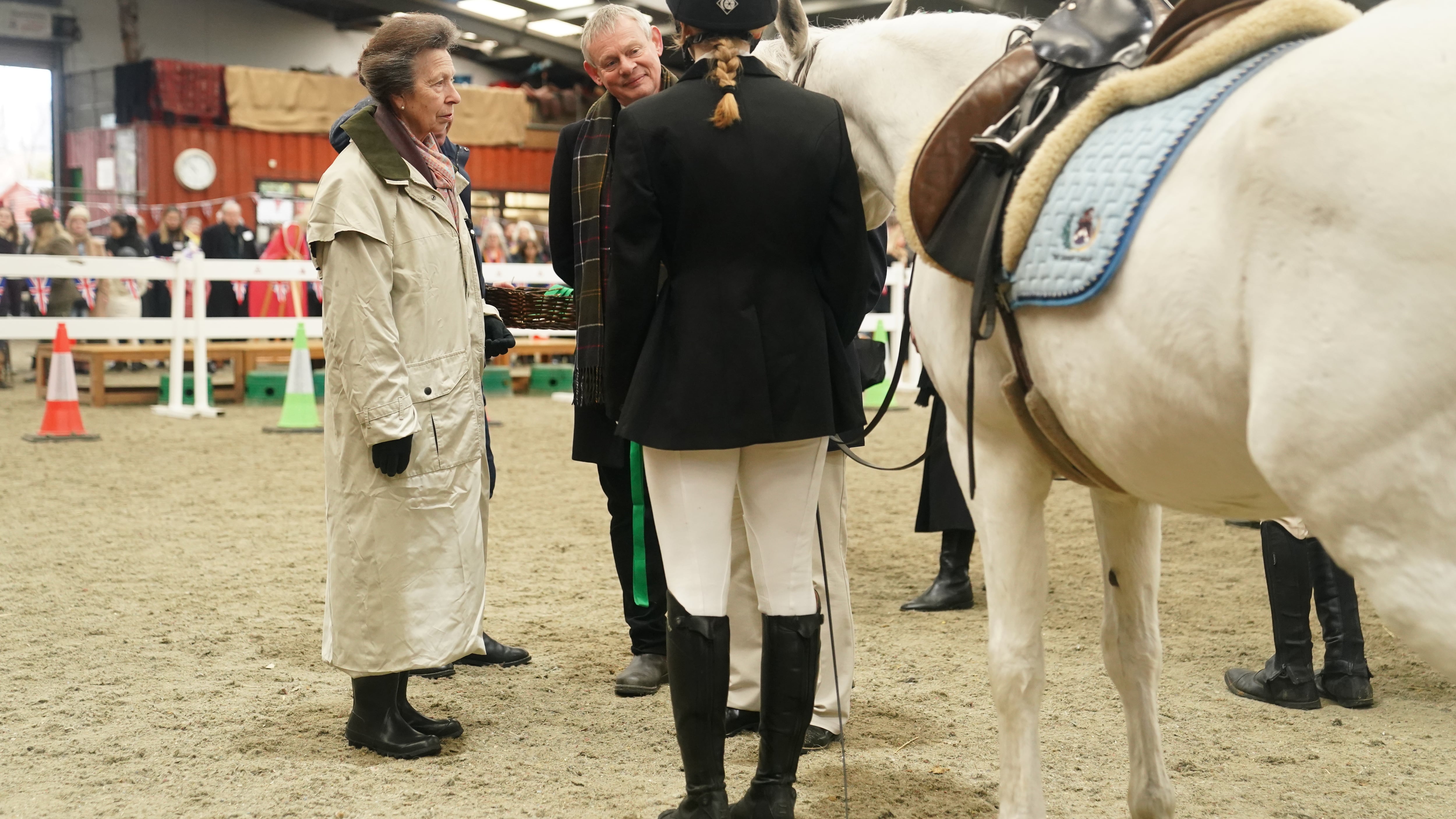 The Princess Royal during a visit to Wormwood Scrubs Pony Centre, in London