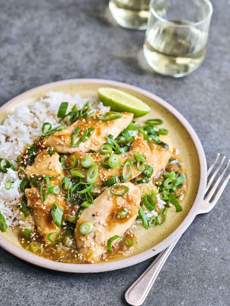 Saucy spring onion chicken