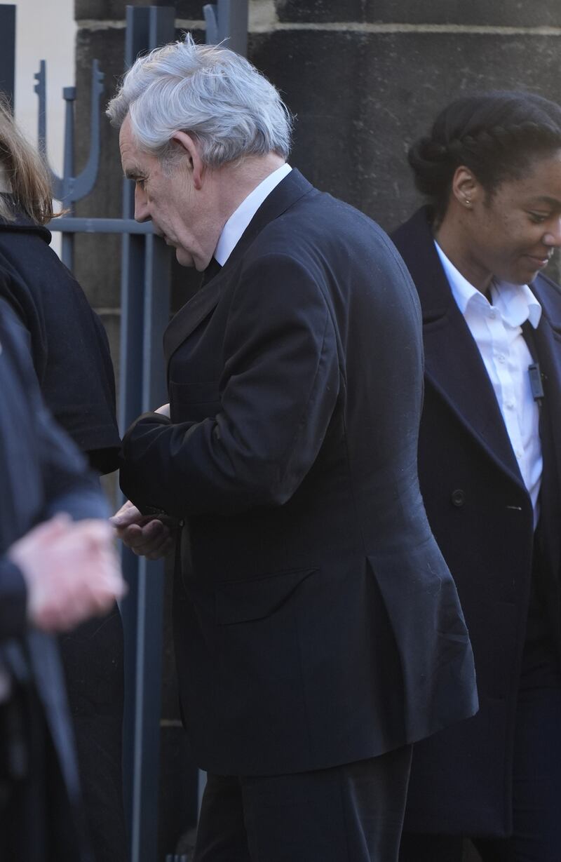 Gordon Brown at the funeral service