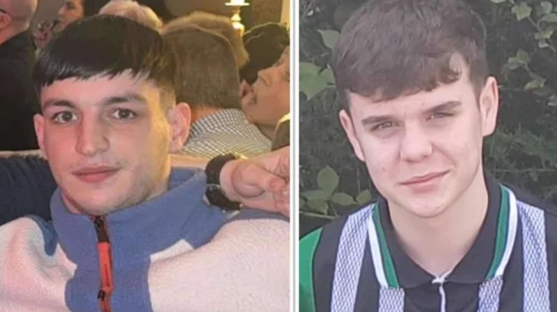 Eoghán Dawson and his cousin Kían Dawson-Kirk, from Derry, who died in a road traffic collision at Quigley's Point in Inishowen, in Donegal, on Saturday night.