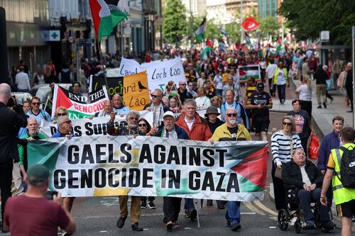 ‘We are forever with you and will never abandon you’ - Gaels against Genocide group stage major protest in Belfast