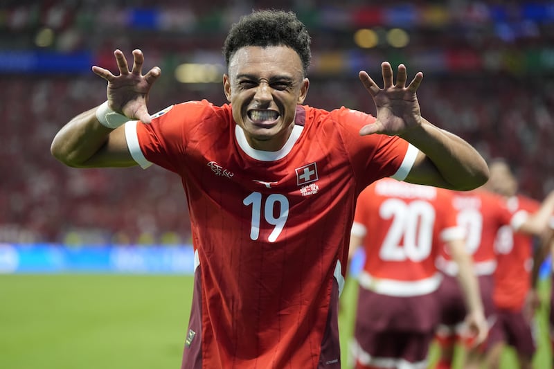 Dan Ndoye celebrates scoring Switzerland’s goal
