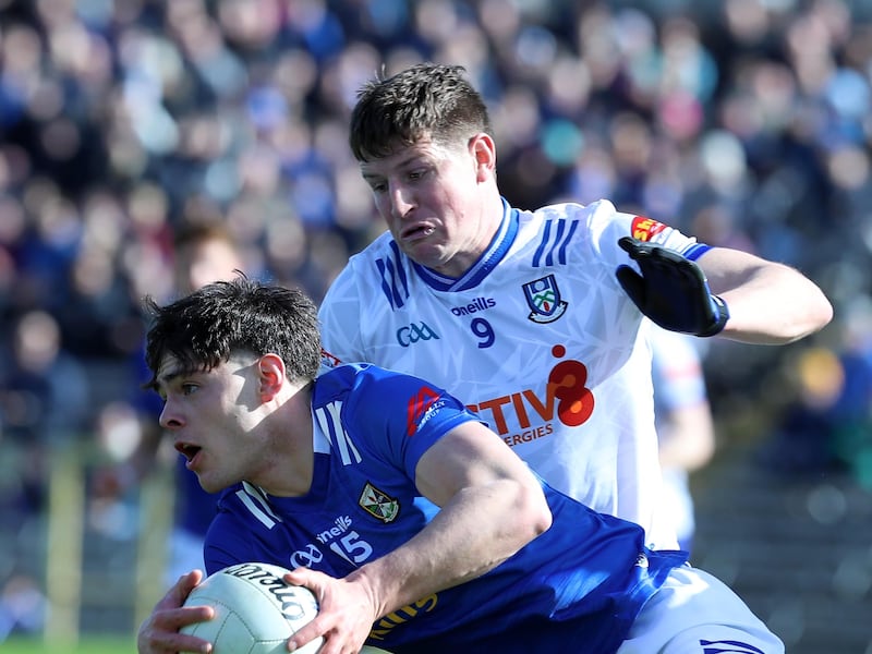 Darren Hughes was stretchered off and taken to hospital with a leg injury. Pic Philip Walsh