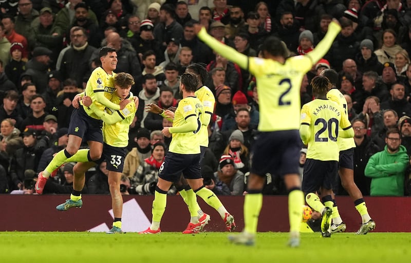 Southampton were on course for victory after taking the lead at Old Trafford