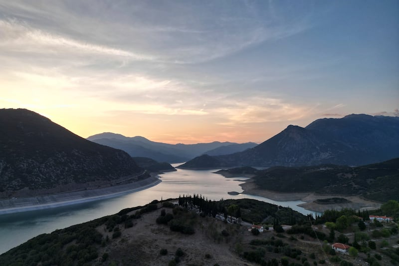 The artificial Mornos Lake (AP Photo/Thanassis Stavrakis)