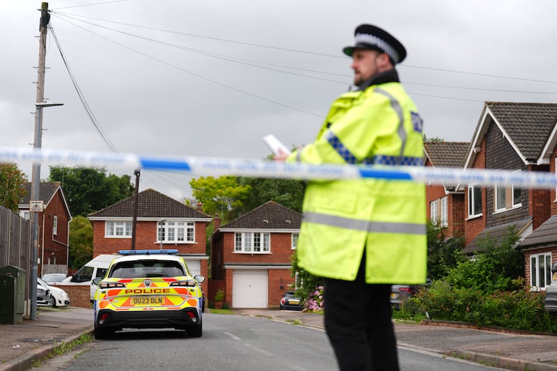 Police at the scene in Ashlyn Close, Bushey