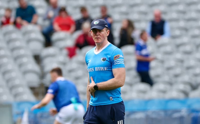 Laois Manger  Justin McNulty  during Saturday’s Tailteann Cup Final at Croke Park in Dublin.
PICTURE COLM LENAGHAN