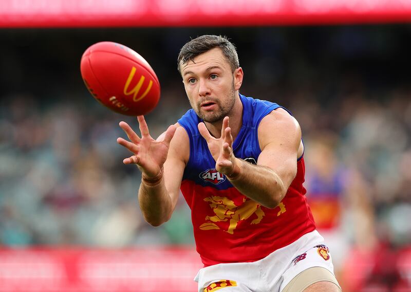 ADELAIDE, AUSTRALIA - JUNE 22: Conor McKenna of the Lions during the 2024 AFL Round 15 match between the Port Adelaide Power and the Brisbane Lions at Adelaide Oval on June 22, 2024 in Adelaide, Australia. (Photo by Sarah Reed/AFL Photos via Getty Images)