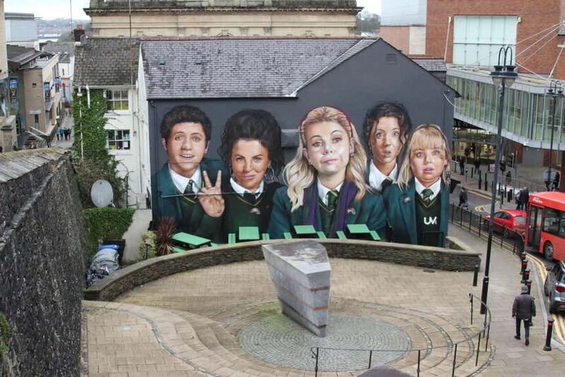 A Derry Girls mural in Derry, Northern Ireland city. Picture by Alamy/PA