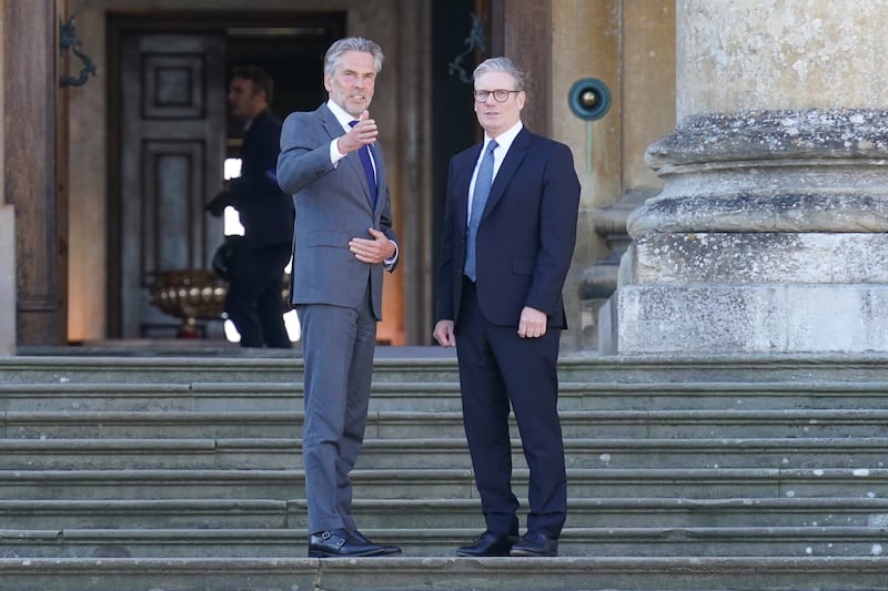 Prime Minister of the Netherlands Dick Schoof is welcomed by Prime Minister Sir Keir Starmer to the European Political Community summit