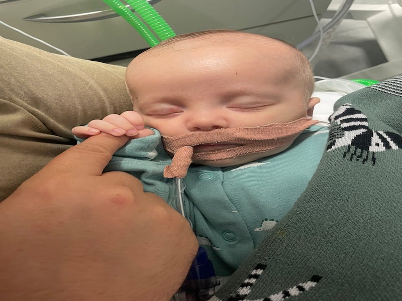 Undated family handout of 11 week old William Jones, who is in desperate need of a heart transplant. He was diagnosed with a condition called dilated cardiomyopathy, a disease of the heart muscles, at just weeks old. His parents are urging people to consider organ donation in a bid to save his life.