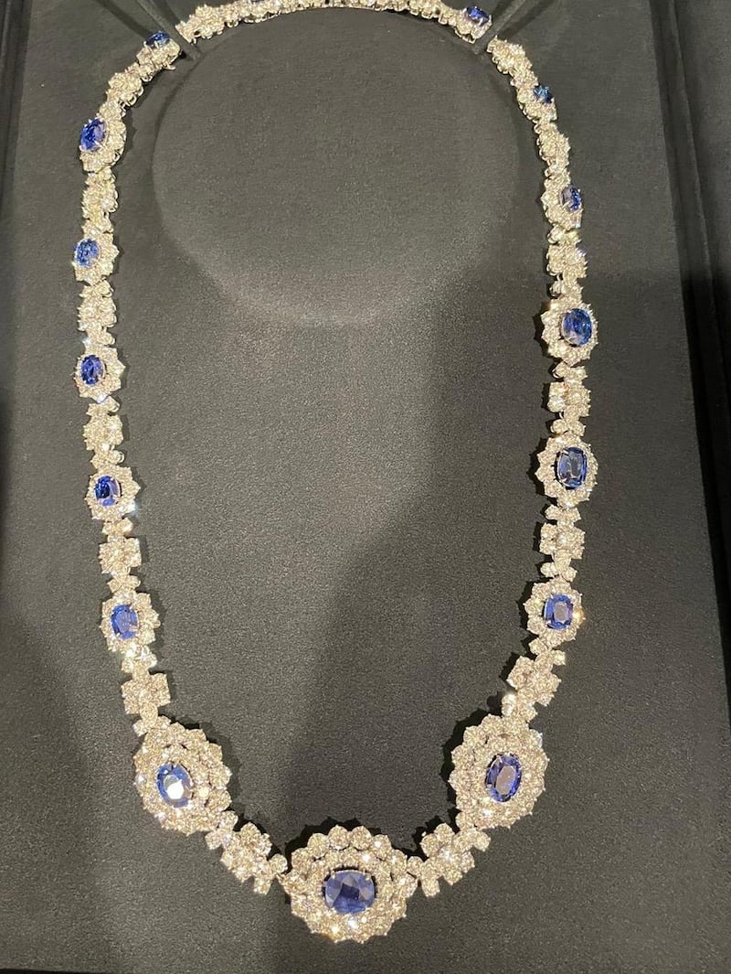 A Van Cleef and Arpels unique platinum necklace that manufactured in 1978 was among the items stolen.