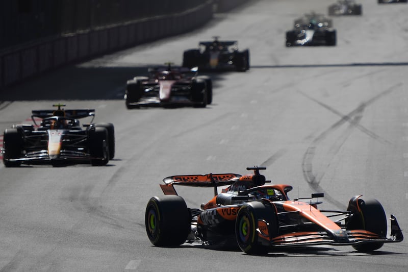 Lando Norris made good progress after his nightmare in qualifying (AP Photo/Sergei Grits)