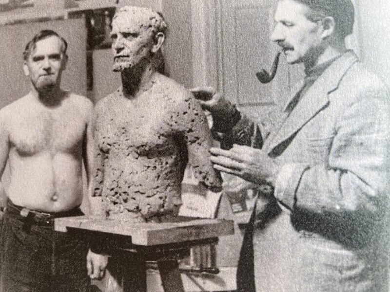 The artist William Scott sitting for the famous Northern Ireland sculptor FE McWilliam