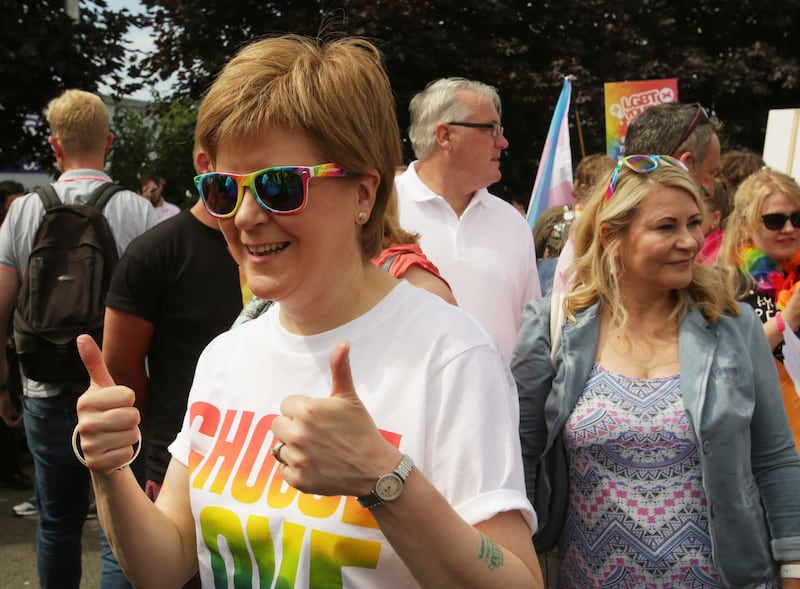 Former Scotish first minister Nicola Sturgeon spoke of her ‘pride’ at having helped introduce equal marriage a decade ago.